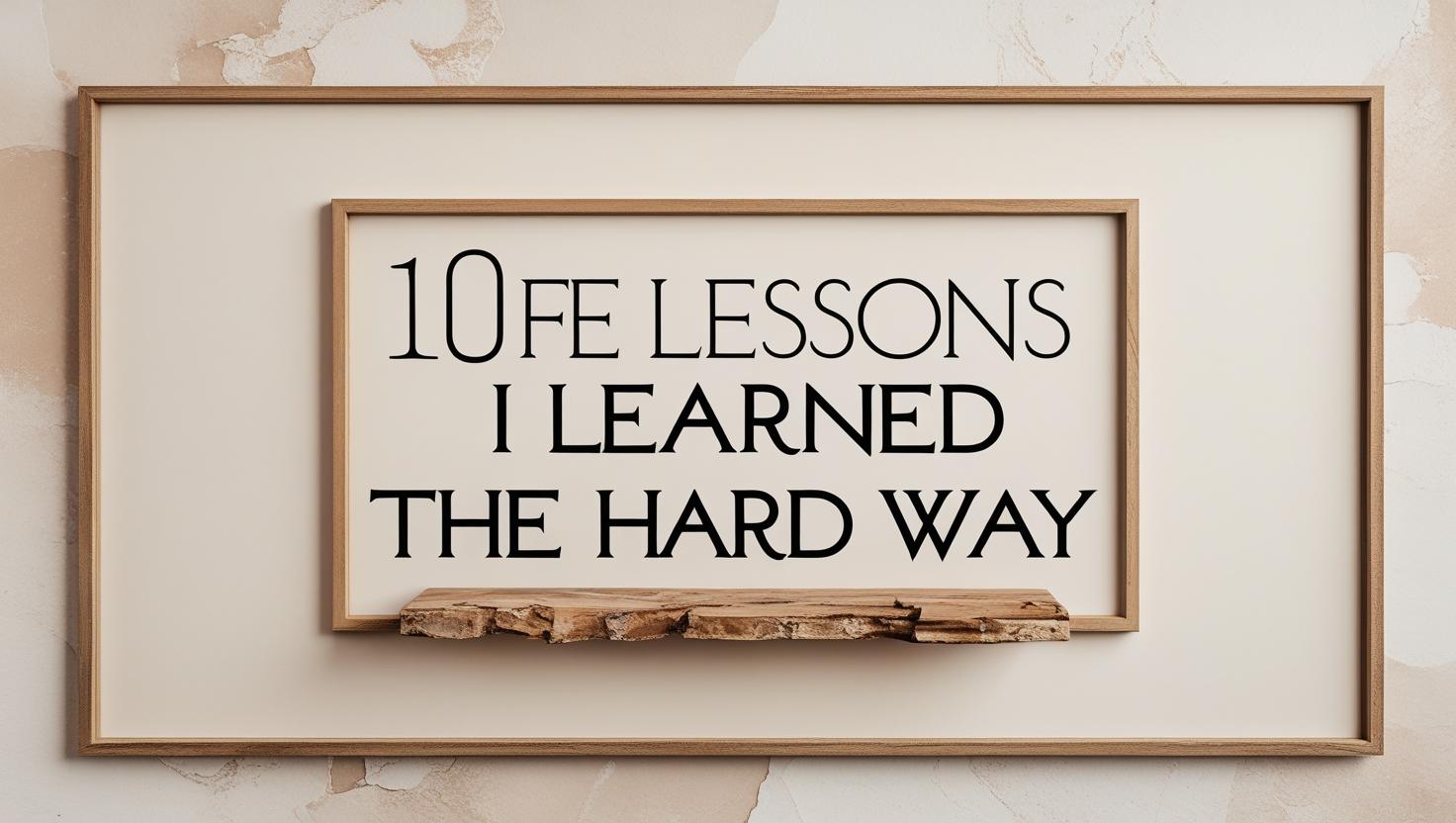 The Most Important Things Life Taught Me (So Far)