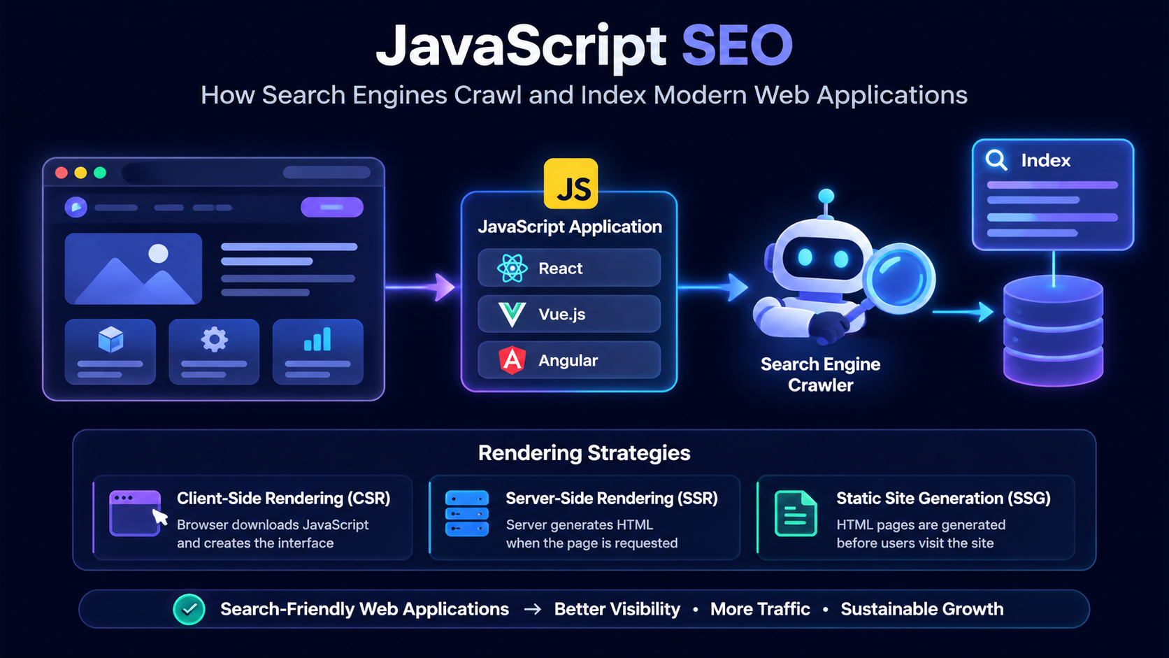 JavaScript SEO: How Search Engines Crawl and Index Modern Web Applications